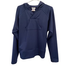 Rare Reebok Classic Navy Blue Hoodie Long Sleeve Pullover Pocket Womens Large