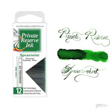 Pk/12 Private Reserve Fountain Pen Ink Cartridges, Spearmint