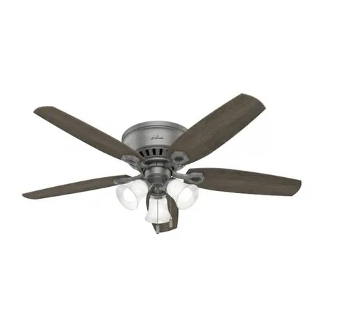 Hunter Builder 52 in. Indoor Matte Silver Ceiling Fan with Light Kit 51113 - Picture 2 of 3