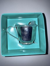 VINTAGE SILVER PLATED BABY CUP SIPPY CUP SOFT PLASTIC LID NEW IN BOX NEW E