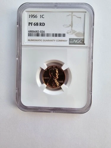 1956 P PF68 RD LINCOLN WHEAT PENNY/CENT GRADED NGC 1C P MINT COPPER COIN