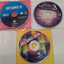 Nintendo Wii Dance Bundle Just Dance 3, 2014, & DDR Hottest Party 3 - DISC ONLY 