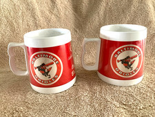 Vtg. Baltimore Oriels Coca Cola Thermo Serve Mugs- Pair made in USA