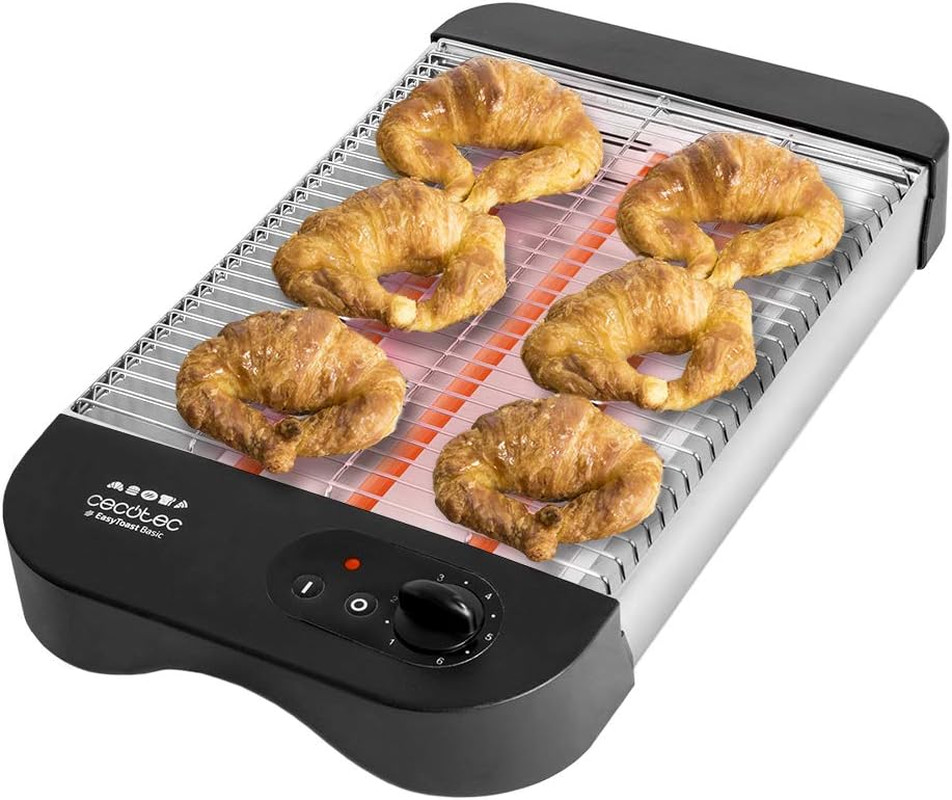 Tostapane Piatto Turbo Easytoast Cecotec 900W per Pane e Pasticceria