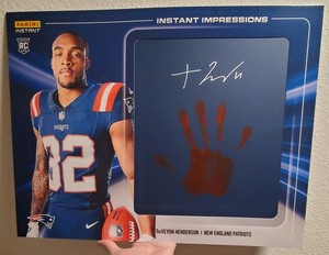 TREVEYON HENDERSON 2025 Panini Instant Impressions Actual Hand Print Auto RC /10