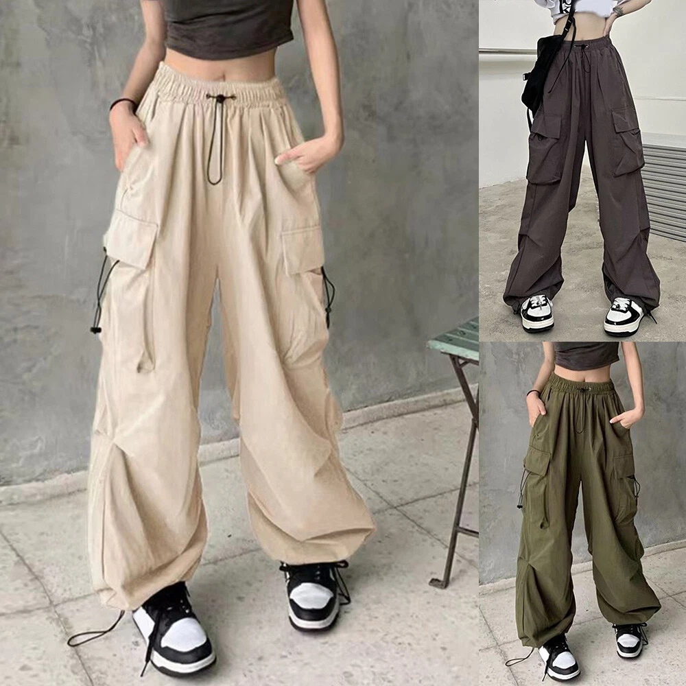 Tall High Waisted Cargo Pocket Track Pants