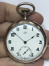 VINTAGE .800 SILVER UOT OPEN FACE GERMAN POCKET WATCH RUNNING U0T