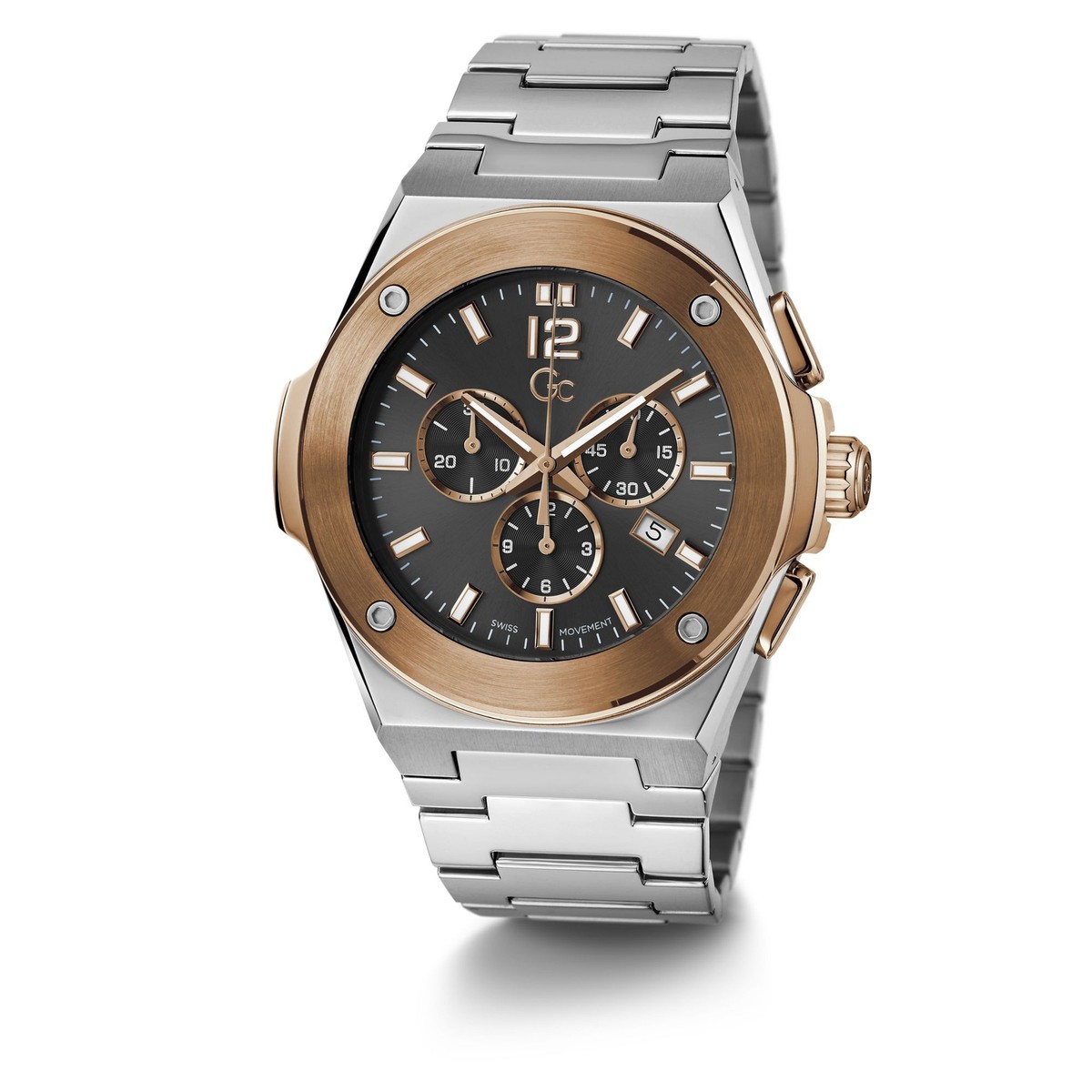 ZeusIII シャンパンゴールド GUESS Collection Z33002G2MF GC Idol Chrono Metal black rose