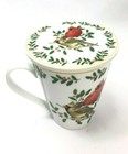 Cardinal and Holly Mug Set Coaster Spoon Christmas Set of 4 NEW in Box Living Qt