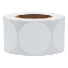 White Color Coding Dot Labels Round Semi Gloss Paper Stickers 1.5 inch