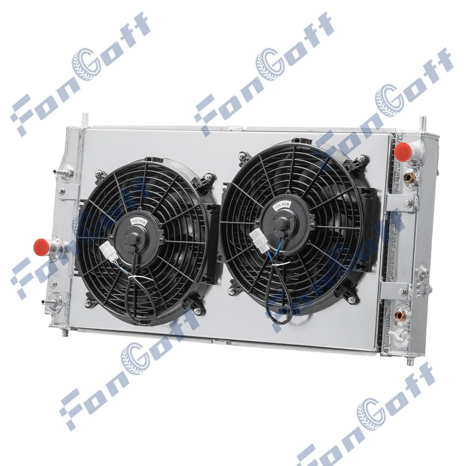 3 Row Radiator w/ Shroud Fan For 1998-2004 Chrysler Concorde 300M Dodge Intrepid Foto 3 de 4