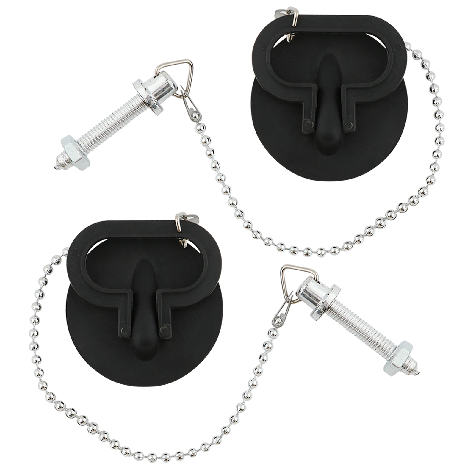 2pcs Sink Plug Easy Lift Plastic Bathtub Stopper Leakproof With Chains ...