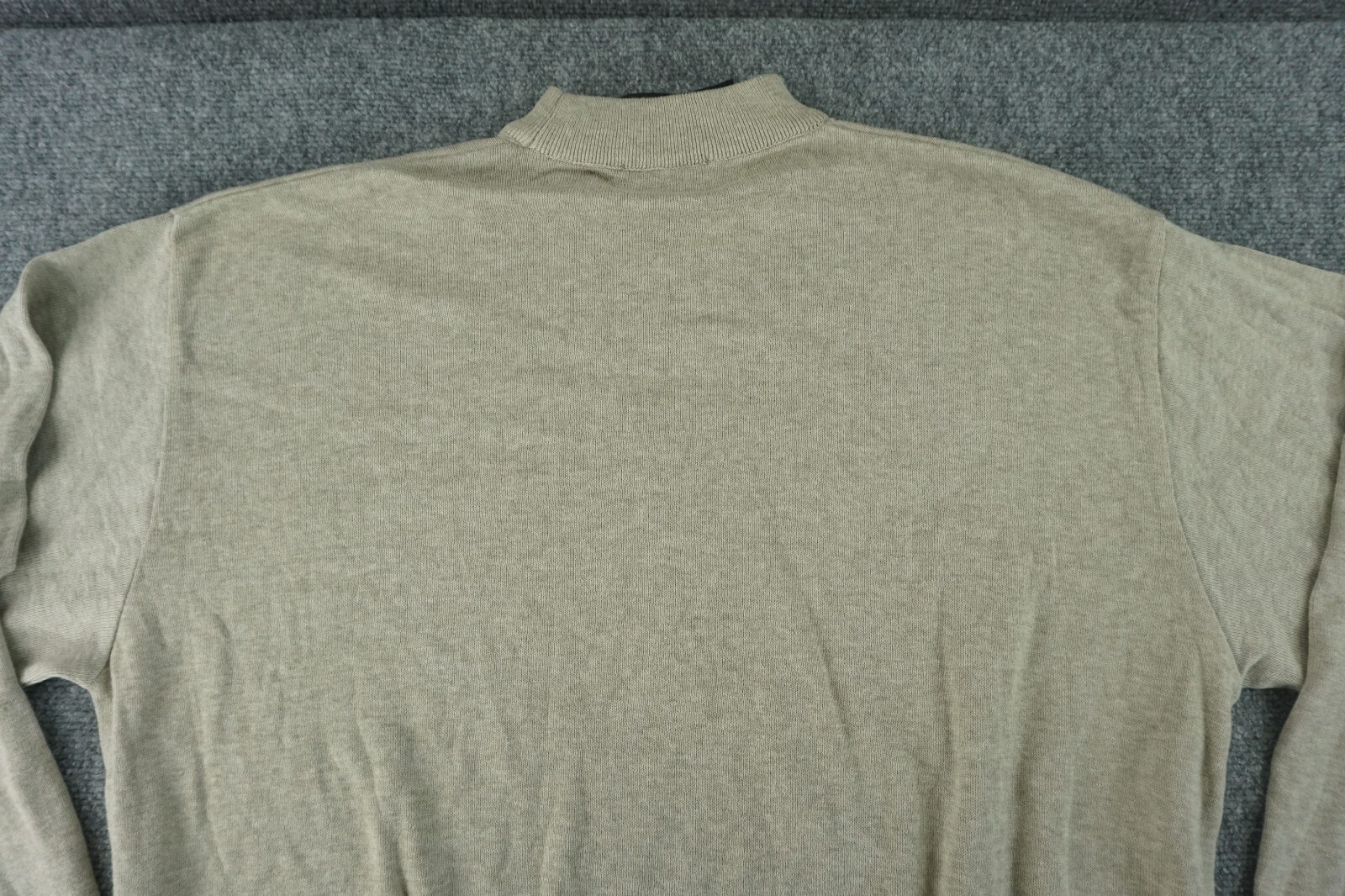 Tosani Sweater Mens 2XL Beige Cotton Mock Turtle Neck Long Sleeve