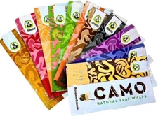 Camo Natural Leaf Wraps 16 Packs 80 Total Natural Flavor Rolling Paper