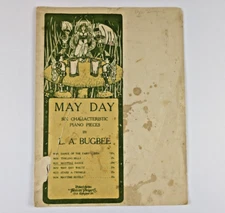 Maypole Dance 9631 by L A Bugbee 1912 Piano Sheet Music May Day Character Series