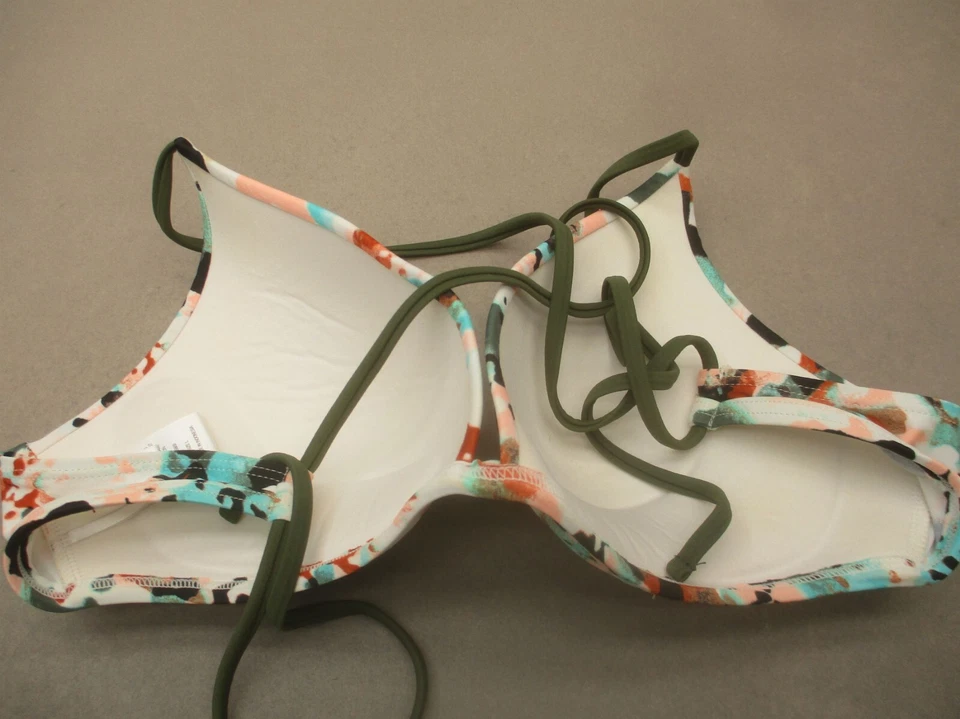 HULA HONEY Size L Womens Multicolor Lined Wireless Back Closure Bikini Top 10B - Изображение 4 из 4