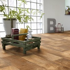 Rich Brown Aged Planks Vinyl Flooring 2.4mm Thick Lino Bathroom Kitchen Hall