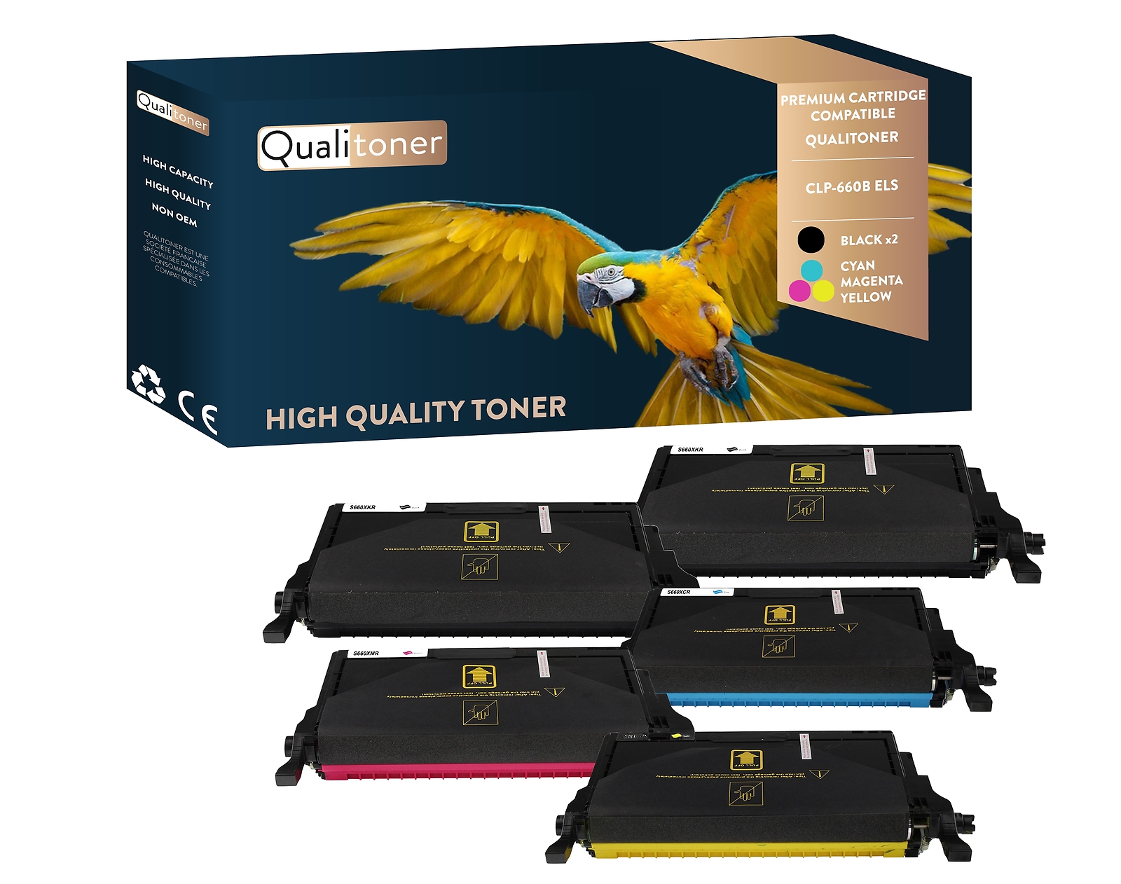 Toner SAMSUNG CLP660B ELS compatible noir couleurs lot de 5 Qualitoner laser