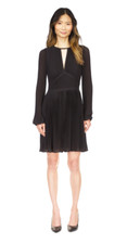 Michael Michael Kors Women Pleated Mini Dress Black Petite Size PXS