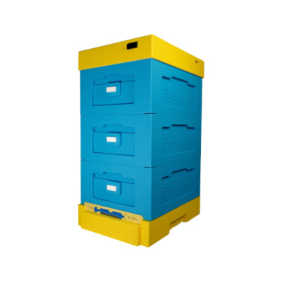 Nektar24 DNM-Styroporbeute Blau-Gelb   Set mit 36 Rähmchen