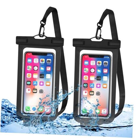 Waterproof Phone Pouch, IPX8 Waterproof Cell Phone Case for Black & Black