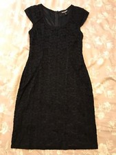 Express Short Cap Sleeve Black Lace Bodycon Dress Small S