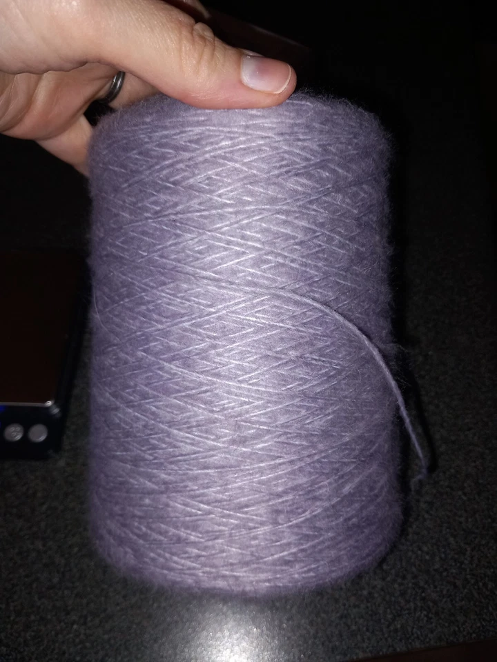 265g Faux Mohair Blend Yarn On Cone Soft Purple Colour Aran Weight Acrylic - Image 2 of 4