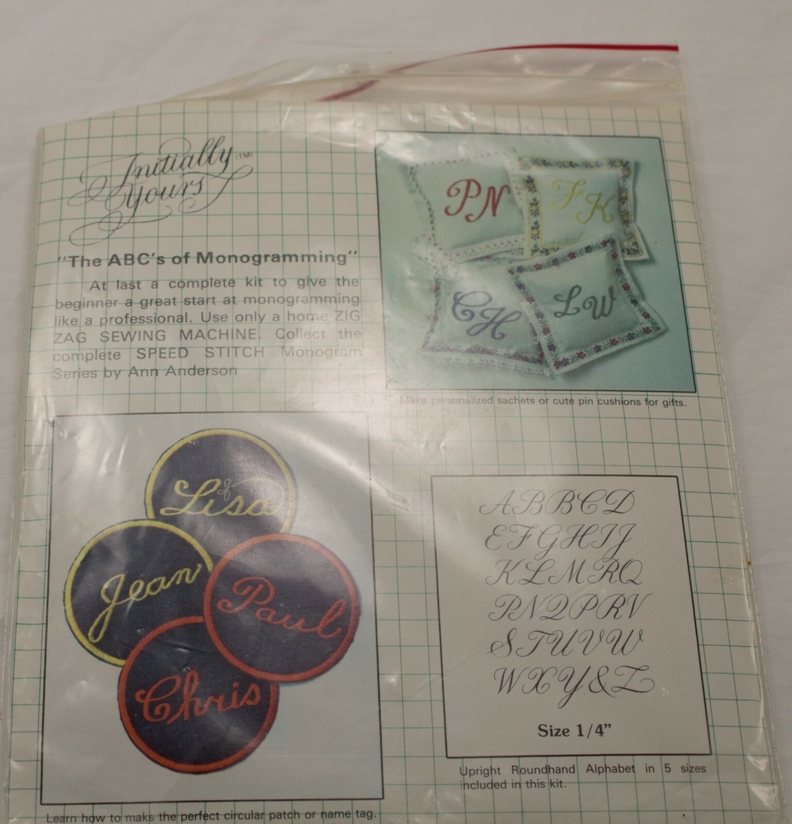 Speed Stitch Free Motion Monogramming Series The ABC's -  Beginner's Kit I Vtg