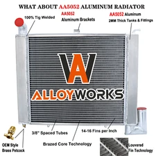 3 Row Aluminum Radiator For 1963-1972 Chevrolet Corvette Small Block Chevy V8