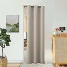 Door Curtain 80 Inch Length for Doorway, Bedroom Closet 34W x 80L Camel