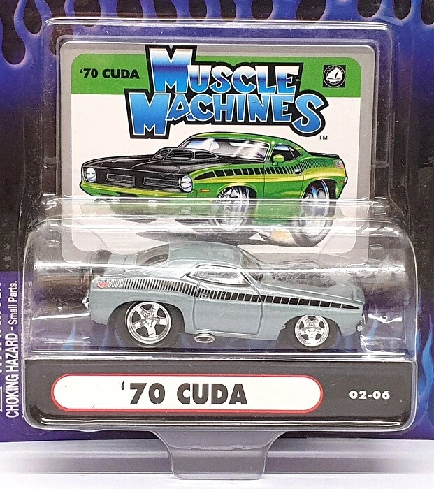 Muscle Machines 1/64 Scale 71161 02-06 - 1970 Plymouth Cuda - Pale Blue - Image 4 of 4