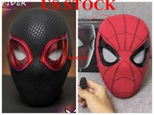 US 1:1 Spiderman Full Masks Wearable Cosplay Helmets Eyes Ring Remote Control