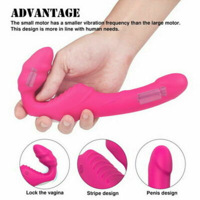 Strapless Strap on Vibrating DildoVibrator Couple Lesbian Masturbation Sex  Toys