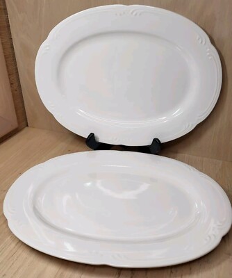 Set of Pfaltzgraff Filigree Scrolls Dots Large White 14