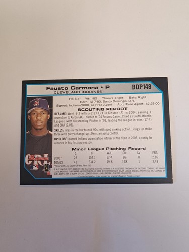 2004 Bowman Draft Roberto Hernandez Fausto Carmona #BDP148 - Picture 5 of 8