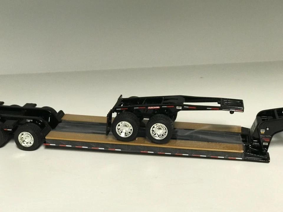 NEW DCP Black 1/64 Fontaine Lowboy w/ Detachable Goose Jeep & 4th Flip - Image 3 of 4