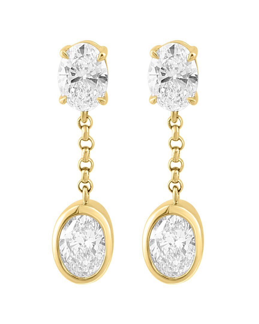 Женские серьги-капли с бриллиантами Effy Fine Jewelry 14 Карат 2,00 Карат, выращенные в лаборатории.