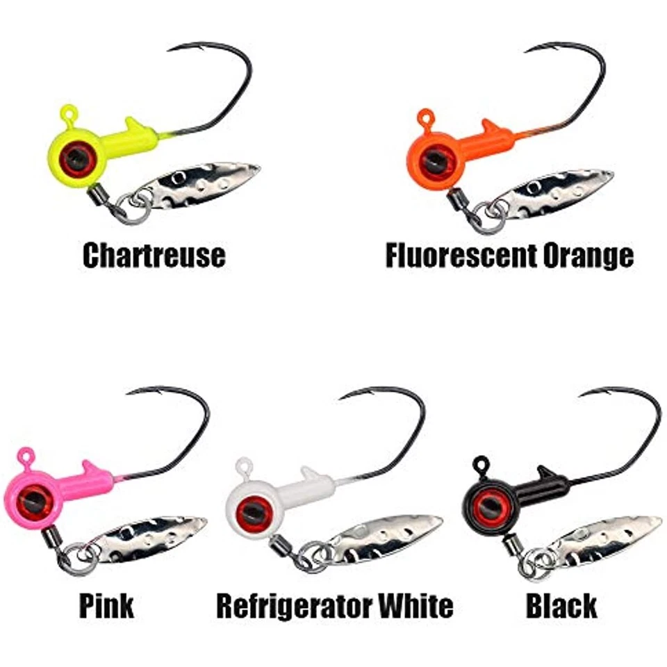 Confezione 50 Crappie-Jigs-Teste-Kit Panfish Fishing Jigs Piombo Testa Jig Hook - Immagine 2 di 4