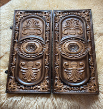 BACKGAMMON - Ornament Allsehendes Auge - Holz BRETT SET SPIEL Nardy Wood Нарды