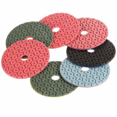 5 Inch Hexagonal Honeycomb Diamond Polishing Pads Wet/Dry for Granite Marble