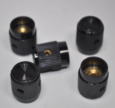 Lot of 5 NOS Vintage Knobs 1/8" Shaft Dia with Set Screws 1/2" Dia