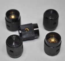 Lot of 5 NOS Vintage Knobs 1/8" Shaft Dia with Set Screws 1/2" Dia