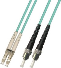 3 Meter 10Gb OM3 Multimode Duplex Fiber Optic Cable 50/125 LC-ST Aqua