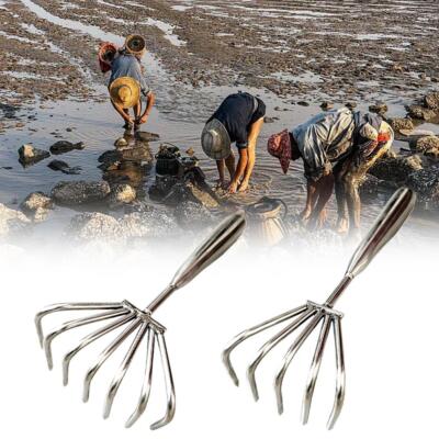 5/7 Teeth Stainless Steel Claw Hand Claw Digger Dig Seafood Shell Trowel Oy N9A4
