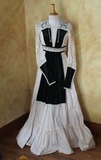 VTG Gunne Sax 70s Prairie Romantic Gypsy Lace Velvet Prairie Wedding Dress 9 S