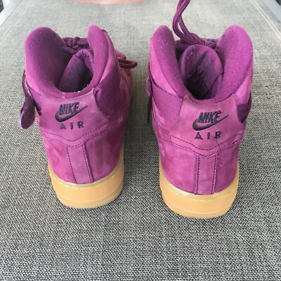 Nike Air Force 1 High Sz 6.5Y Bordeaux Sneakers Suede 922066-600 