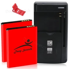 2x 1400mAh Standard Battery Home Charger Bracket for Alcatel MyFlip 2 A406DL NEW