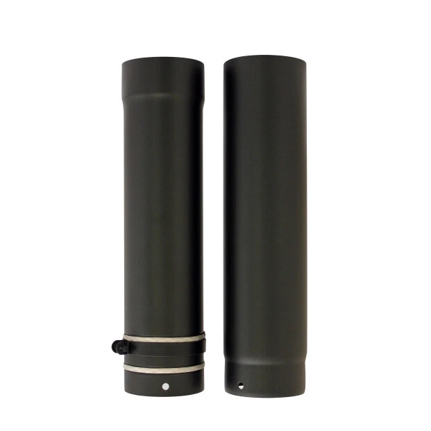 Vitreous Enamel Flue Pipe Single Wall Wood Multifuel Stoves Matt Black 5" 125mm - Image 3 of 4