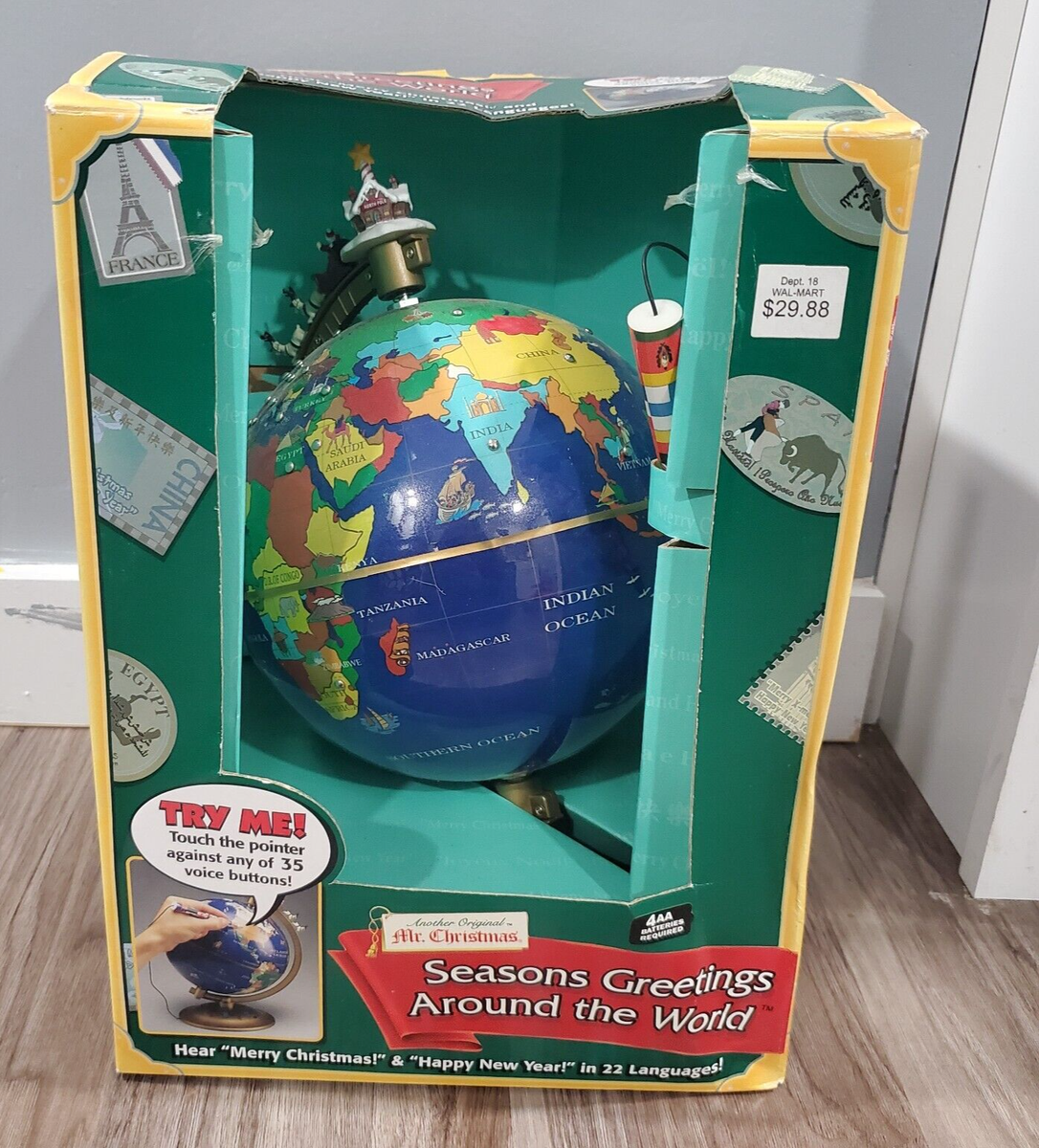 Mr. Christmas Seasons Greetings From Around The World Globe | eBay