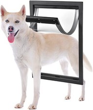 64*44CM Pet Doors Lockable For XL Large Medium Cat Dog Frame Bendable Soft Flaps
